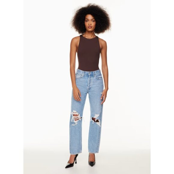 AGOLDE Denim - AGOLDE 90's Fall Out Light Wash Mid Rise Ripped Straight Leg Jeans, Size 23